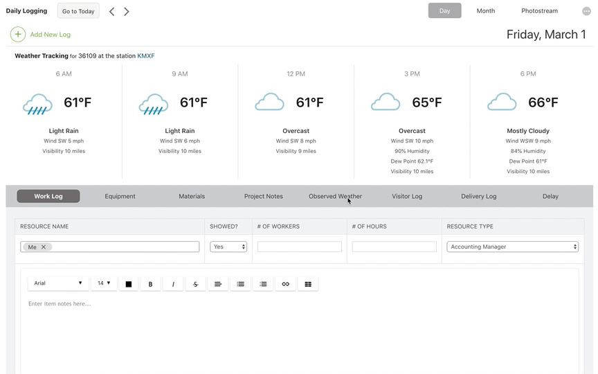 Construction Daily Logging Software UDA